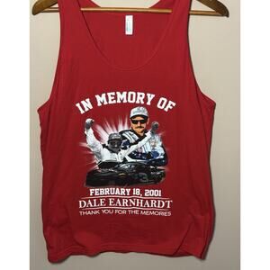 2001 Dale Earnhardt In Memory Of Red Tank Top Men L Made In USA